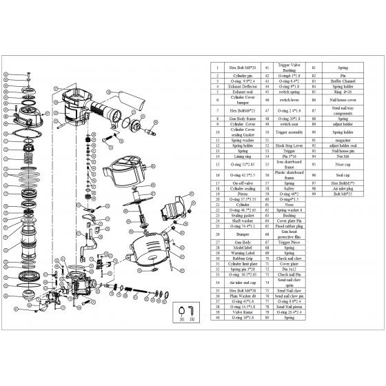 Уплотнитель цилиндра (№18) для FROSP CN-55-P