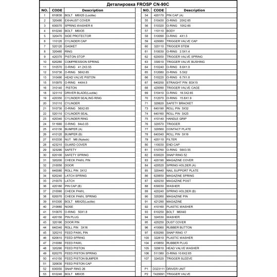 Шайба клапана (№105) для FROSP CN-90С 