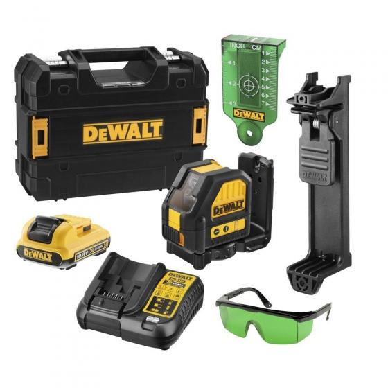 Самовыравнивающийся линейный ЗЕЛЕНЫЙ лазерный уровень DEWALT DCE088D1G