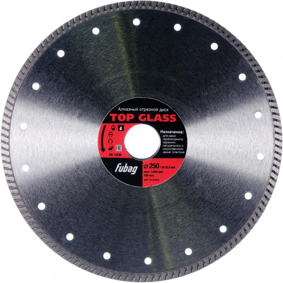 Алмазный отрезной диск Fubag Top Glass D250 мм/ 30-25.4 мм [81250-6]